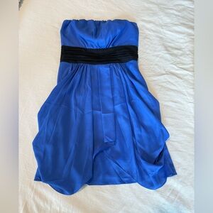 The limited y2k era strapless party dress handkerchief hem and snatched waist 0